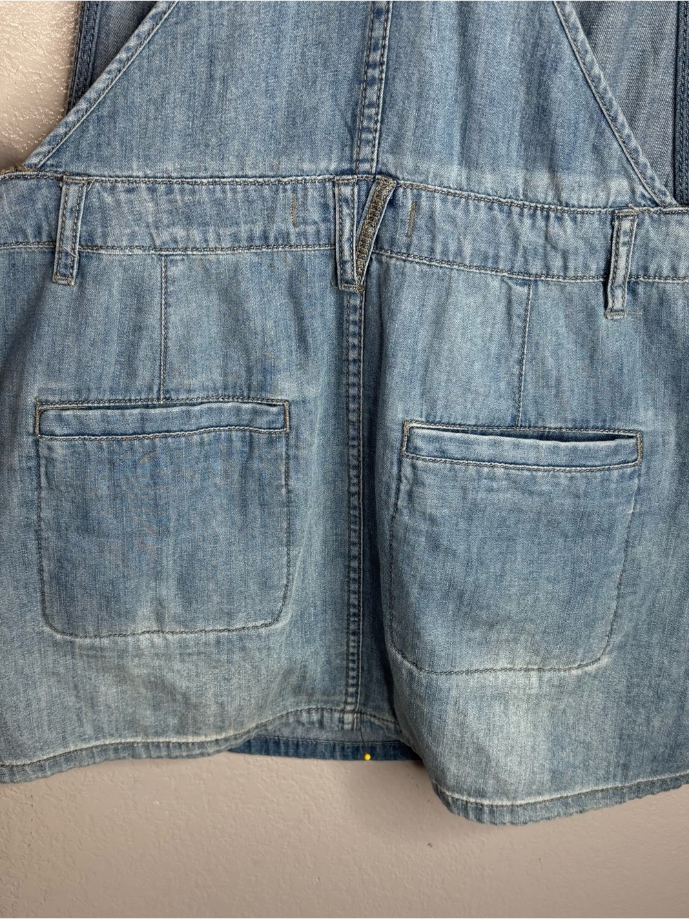 Free People Savannah Light Denim Chambray Overall Jumper Dress New w Tags Size 6 - Picture 12 of 14